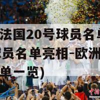 欧洲杯法国20号球员名单(法国20号球员名单亮相-欧洲杯备战球员名单一览)